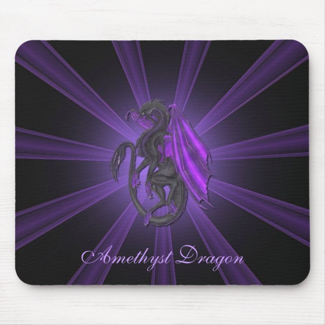 Lila Ametyst Dragon Mouse Pad Musmatta (Framsidan)