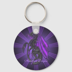 Lila Ametyst Dragon Nyckelring