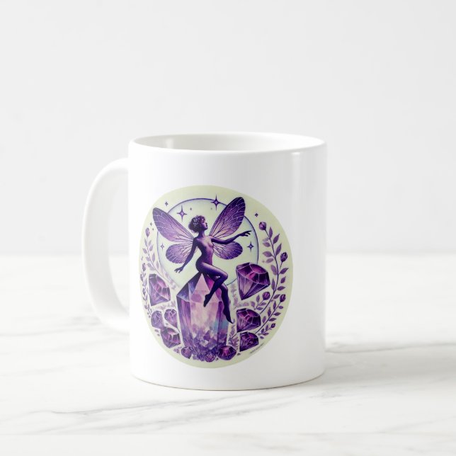Lila Ametyst Fairy Älvors Kaffemugg (Framsida vänster)