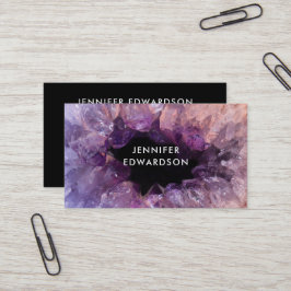 Lila ametyst gemstone Black professionell Visitkort