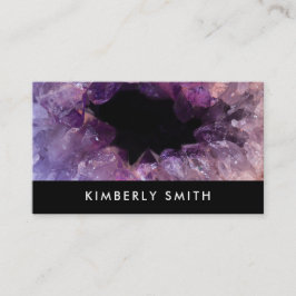 Lila ametyst gemstone geode black professionell visitkort