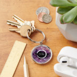 Lila ametyst lägga till egen nyckelkedja för profe rund silverfärgad nyckelring<br><div class="desc">Modern lila ametyst logotyp professionell proklamation keychain. Du kan lägga till logotypen för att anpassa den.</div>