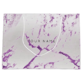 Lila Ametyst Marble Metallic Gift Grått Silver