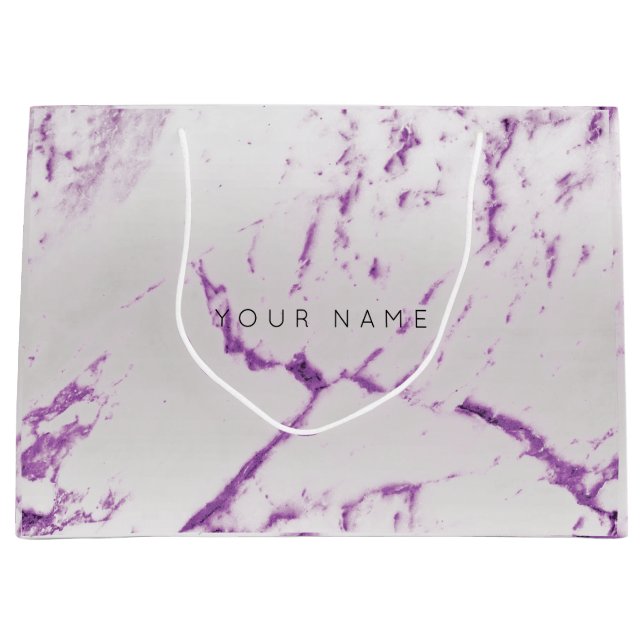 Lila Ametyst Marble Metallic Gift Grått Silver (Framsidan)