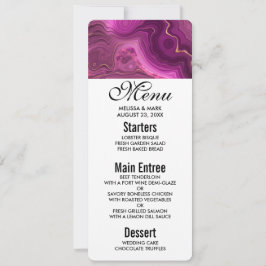 Lila Ametyst och Guld Abstrakt Agate Menu Inbjudningar