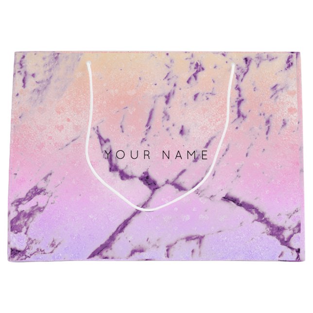 Lila Ametyst Pech Ombre Marble Metallic Heart (Framsidan)