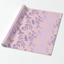 Lila Ametyst Rosa Foils Hummingbird Flowers