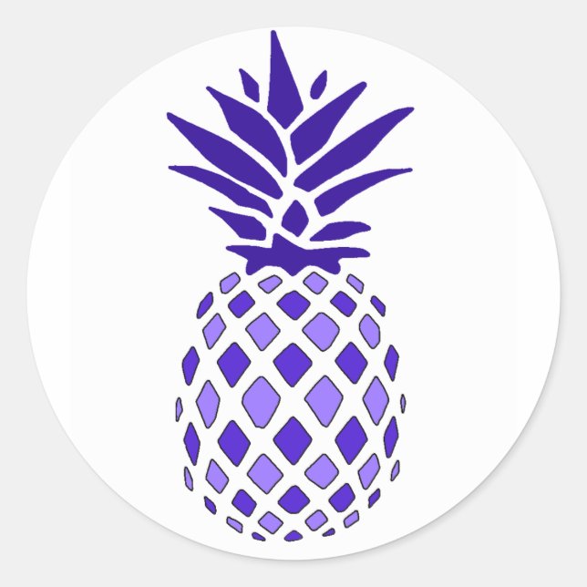 Lila Ananas Runt Klistermärke (Framsida)