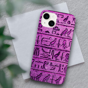 Lila Ancient Egyptian Hieroglyph iPhone 14 Fodral