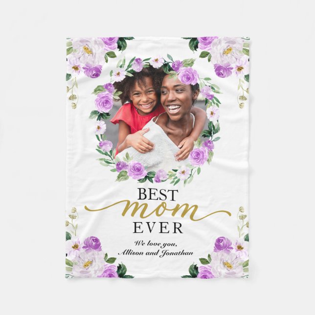 Lila andefoto Bästa Mamma någonsin Mors dag Fleecefilt (Framsidan)