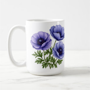 Lila Anemonbukett Kaffemugg