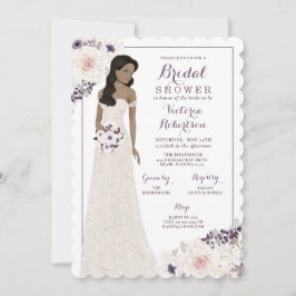 Lila Anemone Bride in Gown Möhippa Inbjudningar