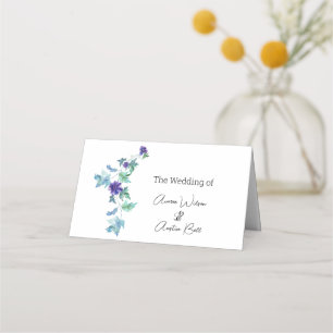 Lila Anemones och Greenery Namn Place Card Placeringskort