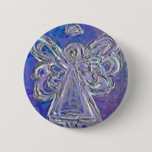 Lila Angel Button Pin Knapp