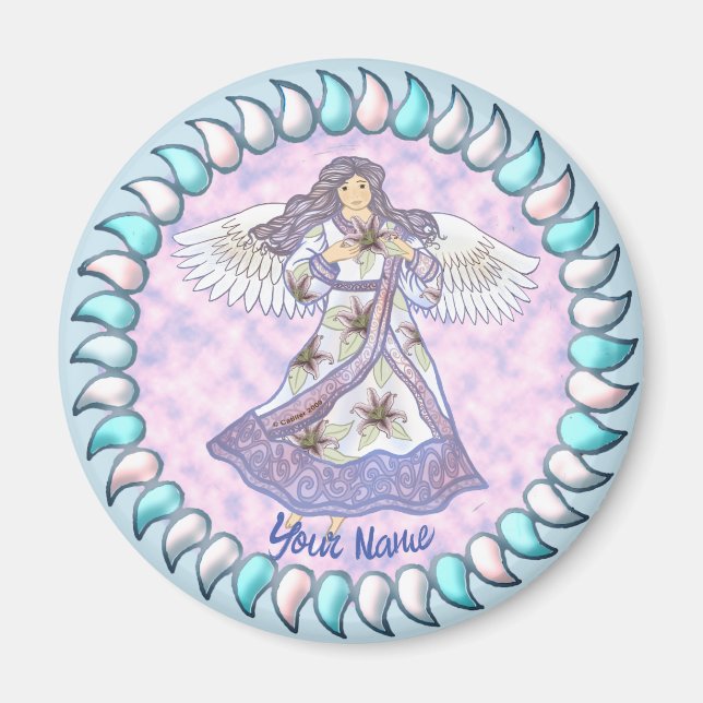 lila ängel magnet (Framsidan)