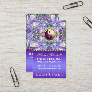 Lila Angelic Energy Healise Holistic New Age Visitkort