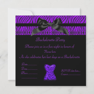 LILA ANIMALISKT PRINT BACHELORETTE PARTI INBJUDAN