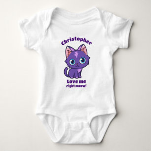 Lila Anime Cat Vector Art Baby Bodykostym T Shirt