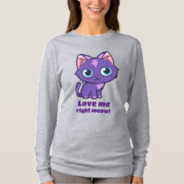 Lila Anime Cat Vector Art T Shirt