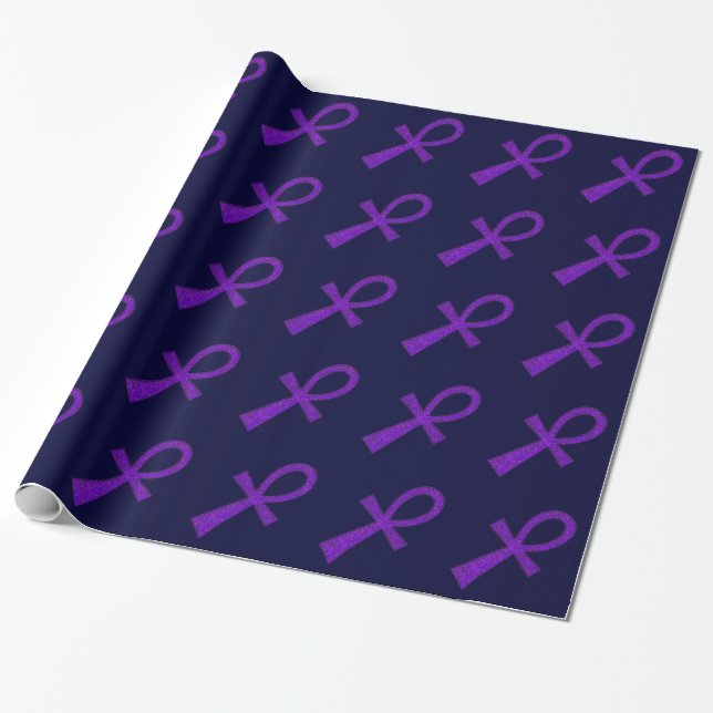 Lila Ankh Wrapping Papper Presentpapper (Utrullad)
