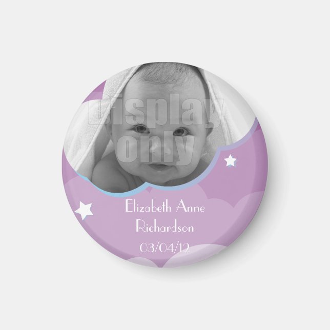 Lila anpassade baby magnet (Framsidan)