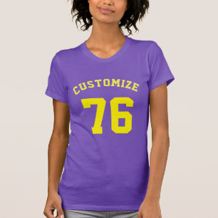 Lila Anpassat namnnummer, sport för kvinnor T Shirt