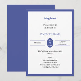 Lila Anpassningsbar Baby Shower Inbjudningar