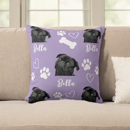 Lila Anpassningsbar Kärlek Paw Skriv ut Hund älska Kudde
