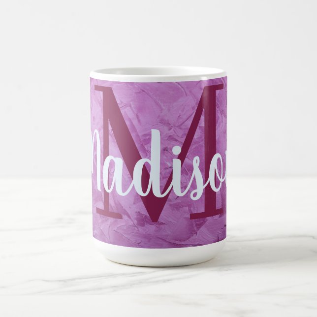 Lila Anpassningsbar Marble Monogram Personlig Kaffemugg (Center)
