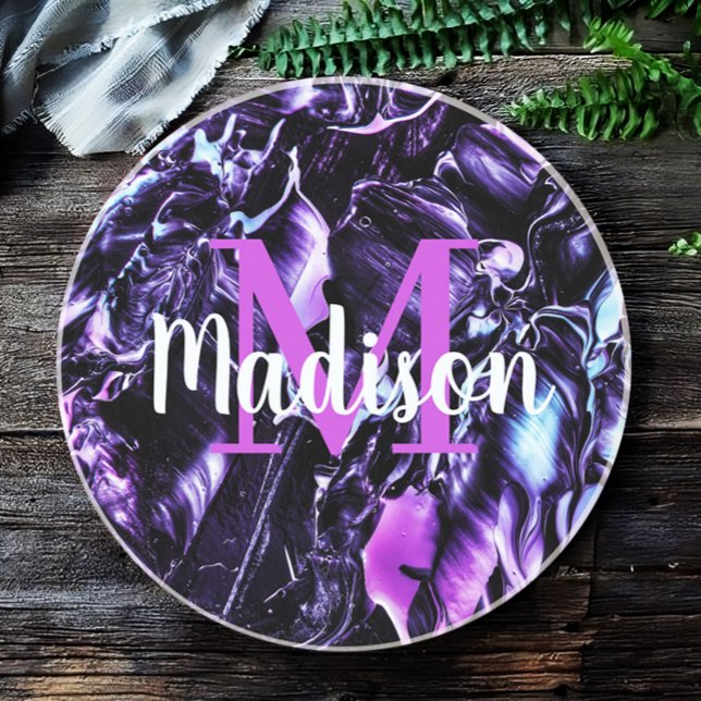 Lila Anpassningsbar Marble Namn Gift Personlig Underlägg (Skapare uppladdad)