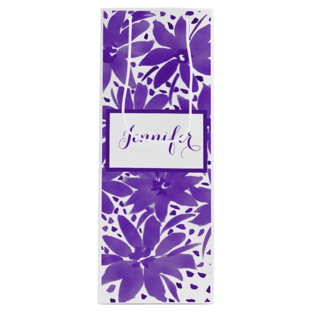 Lila Anpassningsbar Vin Personlig Blommigt Gift Ba (Framsidan)