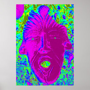 lila ansikte öppna mun poster
