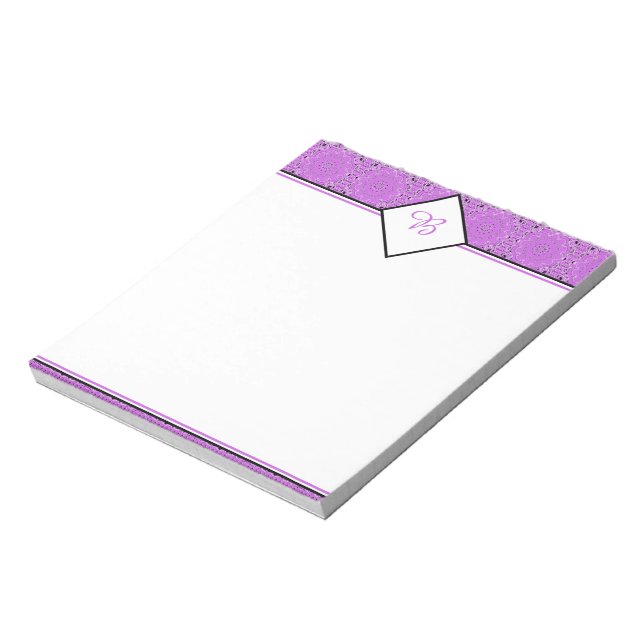 Lila anteckningsblock med orientdesign (Roterad)
