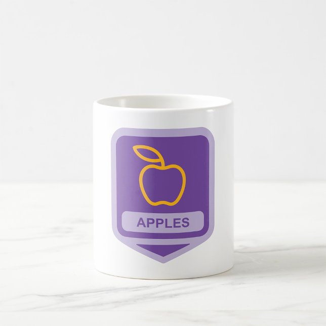 Lila Apple-emblem Design Fruit Älskare Kaffemugg (Skapare uppladdad)