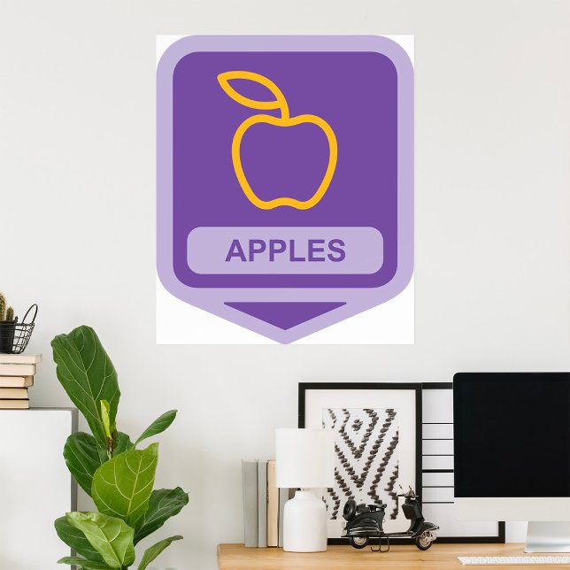 Lila Apple-emblem Design Fruit Älskare Poster (Skapare uppladdad)
