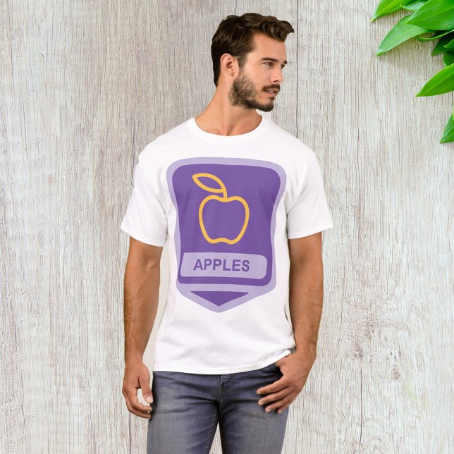 Lila Apple-emblem Design Fruit Älskare T Shirt (Skapare uppladdad)