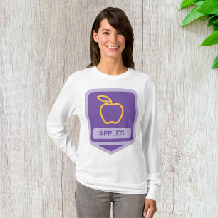 Lila Apple-emblem Design Fruit Älskare T Shirt