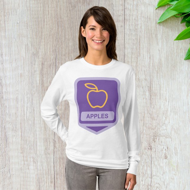 Lila Apple-emblem Design Fruit Älskare T Shirt (Skapare uppladdad)