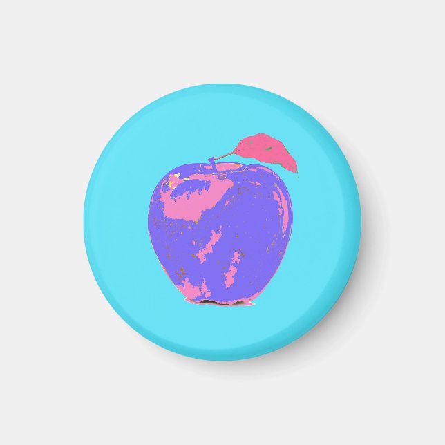 Lila Apple Pop Art Magnet (Framsidan)