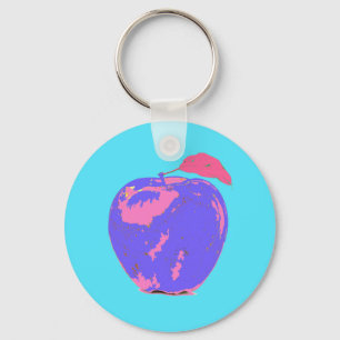 Lila Apple Pop Art Nyckelring