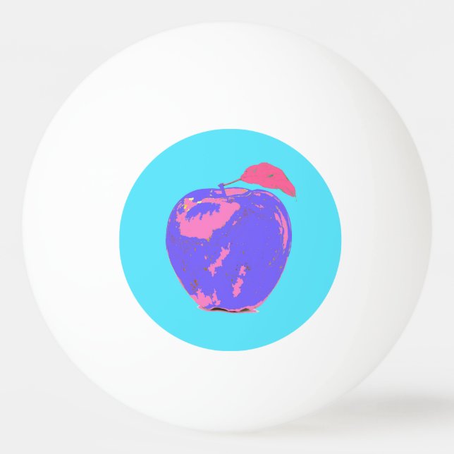 Lila Apple Pop Art Pingisboll (Framsidan)