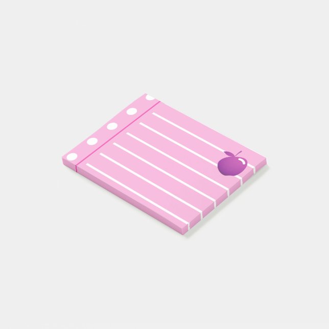 Lila Äpple Rosa toner Post-it Block (Vinklad)