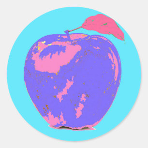 Lila Apple Runt Klistermärke