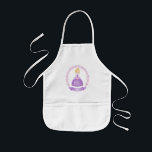Lila Apron Kids Barnförkläde<br><div class="desc">En söt blonde prinsessa i en lila gnidig klänning dekorerar den här plattan. Anpassa det med dina flickor namn. En bra gåva till en flickfödelsedag eller jul. Designad av Blackberry Boulevard.</div>