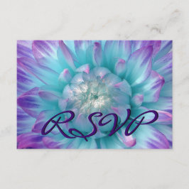 LILA AQUA BLUE Dahlia OSA Bröllop Response Kort