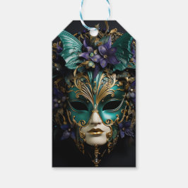 Lila Aqua MasqueraMasks Mardi Gras Drama Presentetikett