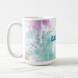 Lila Aqua Mint Rosa Cream Abstrakt Kaffemugg