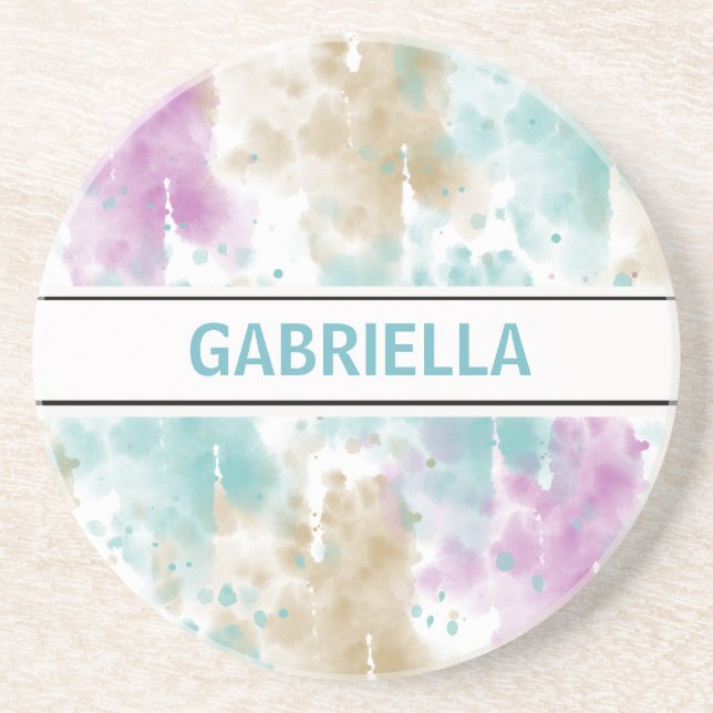 Lila Aqua Mint Rosa Cream Abstrakt Underlägg (Framsidan)