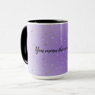 Lila Aqua Ombre Guld Hearts Mugg