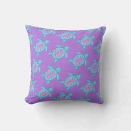 Lila aqua Patterne turtle Art cushion Kudde
